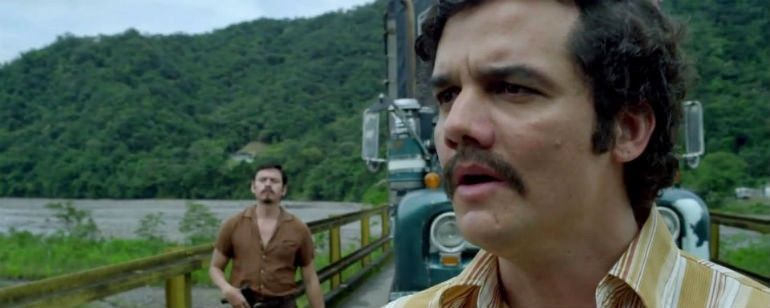 Pablo Escobar en la serie "Narcos" de Netflix